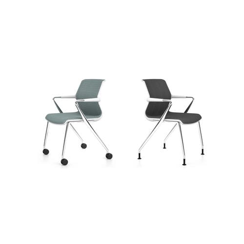 Moderner Besucherstuhl - UNIX  - vitra USA - für den Innenraum / Stoff / poliertes Aluminium