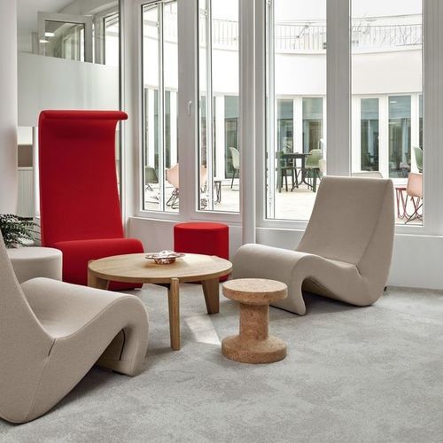 Kaminsessel / originelles Design - AMOEBE - vitra USA - Stoff / Polyurethanschaum / Aluminium