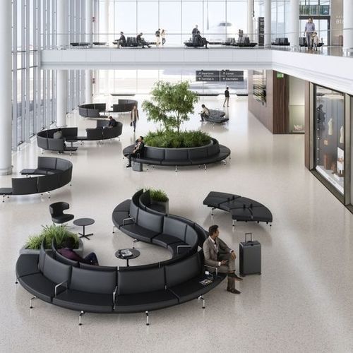 Traversenbank / poliertes Aluminium - SOFT WAIT - vitra USA - Stoff / Leder / 3 Plätze