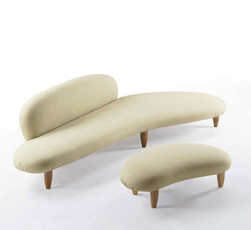 Moderne Polsterbank - FREEFORM  - vitra USA - Stoff / Gestell aus Holz / Holz