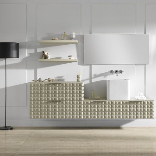Wandhängender Waschtisch-Unterschrank - ZETA - IKEBE DISEÑOS, S.L.L. - Holz / modern / mit Ablage