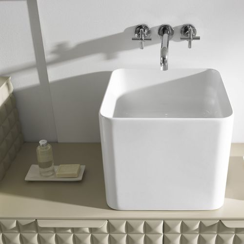 Aufsatzwaschbecken - CUBE - IKEBE DISEÑOS, S.L.L. - Porzellan / quadratisch / modern
