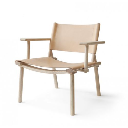 Moderner Sessel - DECEMBER XL LOUNGE - Nikari - Segeltuch / Leder / Eiche
