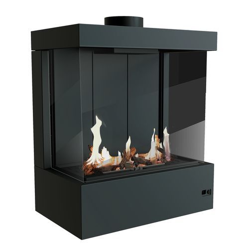 Gaskaminofen - MH  - Mira Heating Co. Ltd. - 5 kW...10 kW / wandmontiert / mit 3 Sichtseiten