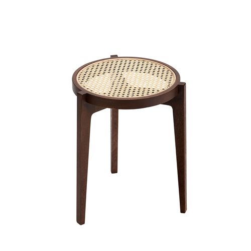 Moderner Hocker - LE ROI - NORR11 - Rattan / Gestell aus Eiche / mit 3 Beinen