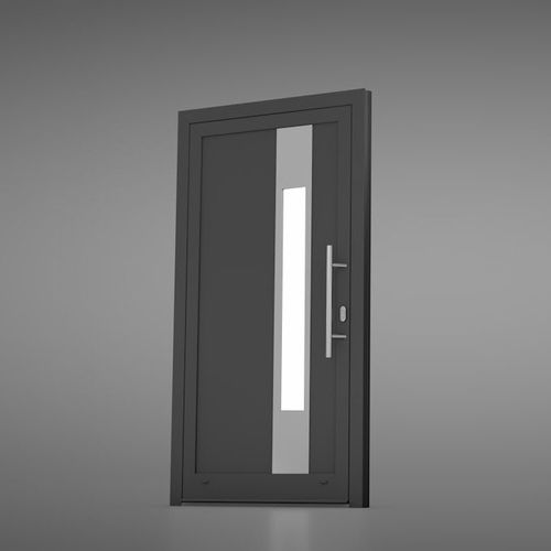 Eingangstür - MB-70 - drutex - Aluminium / einflügelig / halbverglast