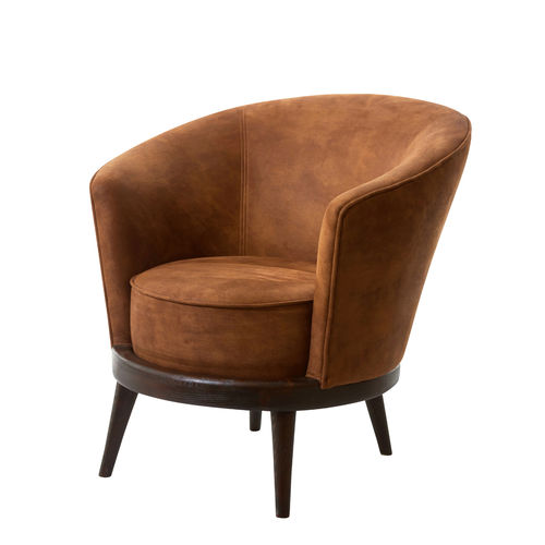 Moderner Clubsessel - BARTOK : RÉF. 26405 - OVATION Paris - Stoff / Holz / braun