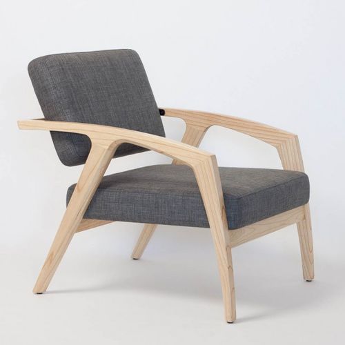 Moderner Sessel - DEBUSSY : RÉF. 26001 - OVATION Paris - Stoff / Holz / grau