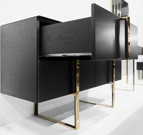 Kommode mit hohen Beinen - GERSHWIN : RÉF. 20500 - OVATION Paris - modern / Holzfurnier / aus lackiertem Stahl