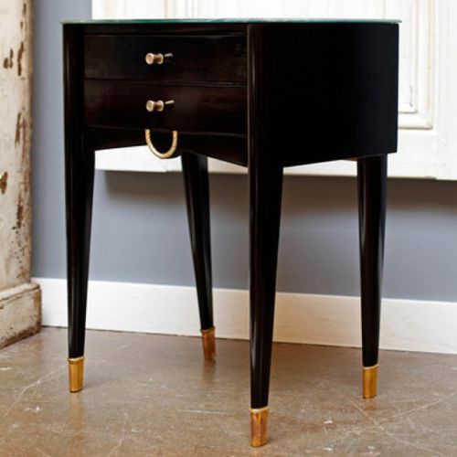 Nachttisch / Art Deco - RÉF. 21500 - OVATION Paris - Holz / Gestell aus Holz / Gestell aus Messing