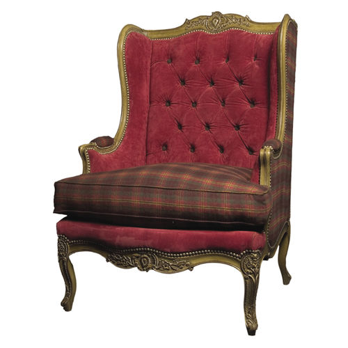 Sessel / Louis XV - CARMEN : RÉF. 17007 - OVATION Paris - Stoff / Ohren / Bergère-Stil
