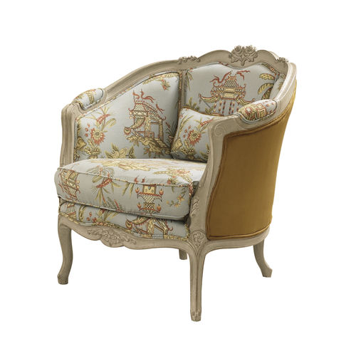 Sessel / Louis XV - GONDOLE CASSANDRE : RÉF. 17004 - OVATION Paris - Leder / Stoff / Bergère-Stil