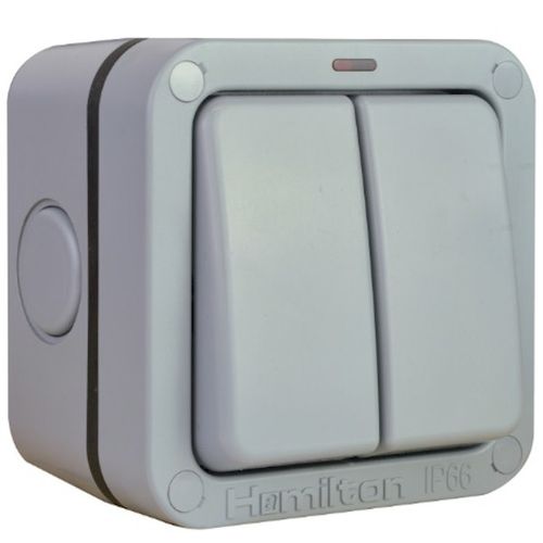 Druckschalter - ELMR22NGY - Hamilton Litestat - Aufputz / doppelt / modern