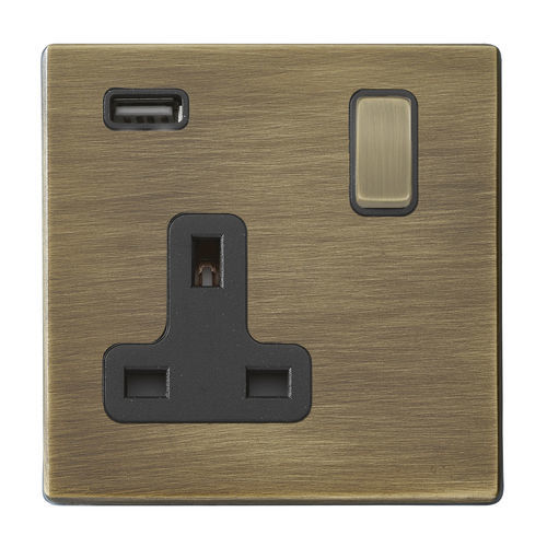 USB-Steckdose - Hartland G2 - Hamilton Litestat - doppelt / wandmontiert / Unterputz