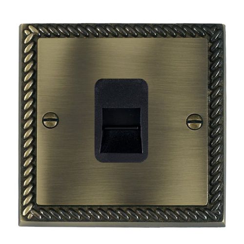 Telefonsteckdose - Cheriton Georgian - Hamilton Litestat - wandmontiert / Unterputz / Messing