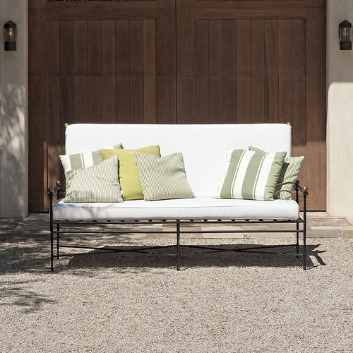 Klassisches Sofa - AMALFI  - JANUS et Cie - für Garten / weiß / Gestell aus rostfreiem Edelstahl
