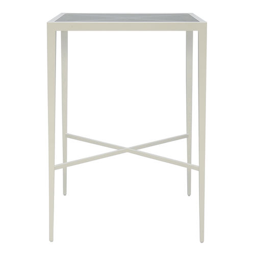 Klassischer Stehtisch - AZIMUTH  - JANUS et Cie - Hartglas / Aluminium / quadratisch