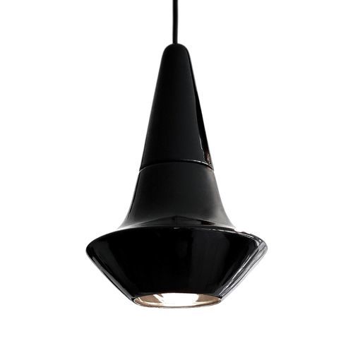Hängelampe - SMALL LIGHT 1.0_glossy black - neo - Keramik / minimalistisches Design / mit Kabel