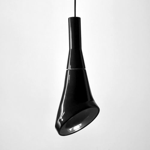 Hängelampe - WHITE NOISE_glossy black - neo - Keramik / minimalistisches Design / mit Kabel