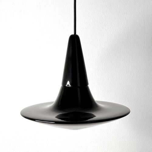 Hängelampe - SMALL LIGHT 3.0_glossy black - neo - Keramik / minimalistisches Design / mit Kabel