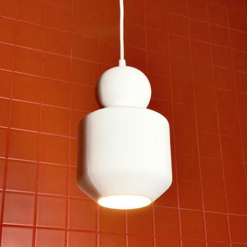 Hängelampe - LOVER 1.0_glossy white - neo - Keramik / minimalistisches Design / mit Kabel