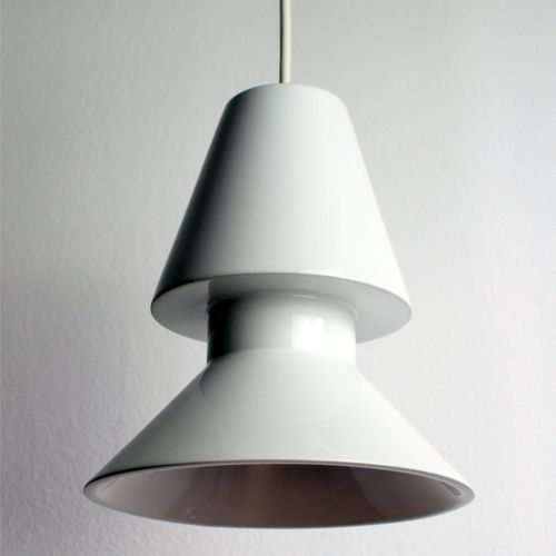 Hängelampe - TWIN 1_1_glossy white - neo - Keramik / minimalistisches Design / mit Kabel