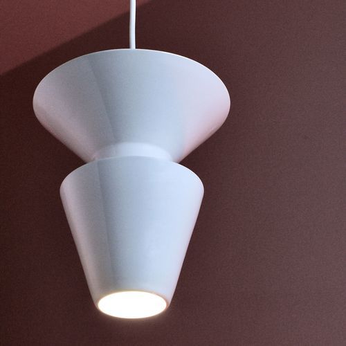 Hängelampe - TWIN 1.2_glossy white - neo - Keramik / minimalistisches Design / mit Kabel