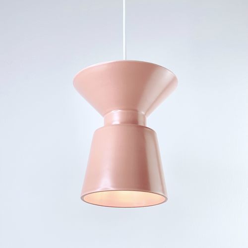 Hängelampe - TWIN 2.2_matte salmon - neo - Keramik / minimalistisches Design / mit Kabel