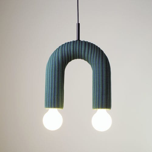 Hängelampe - DUO_husk0974 - neo - Stoff / Keramik / minimalistisches Design