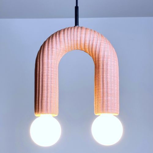 Hängelampe - DUO_husk0554 - neo - Stoff / Keramik / minimalistisches Design