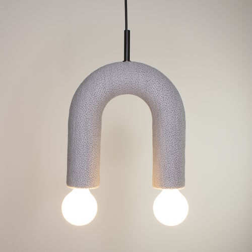 Hängelampe - DUO_sprinkles_0134 - neo - Stoff / Keramik / minimalistisches Design