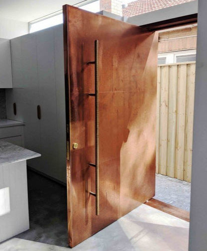 Eingangstür - Australia - FritsJurgens - Kupfer / mit seitlicher Drehachse / modern