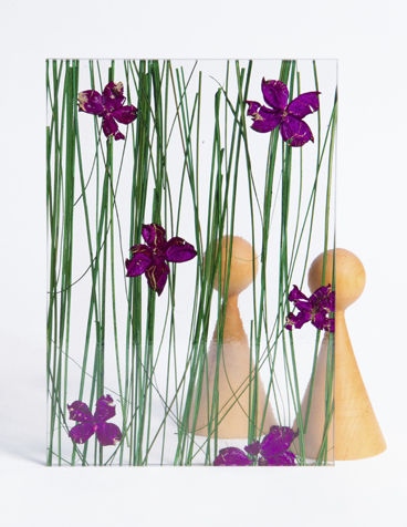 Dekorplatte für Wand - FLOWERFIELD - Designpanel - für Innenausbau / Polyester / mit natürlichem Pflanzen-Inlay