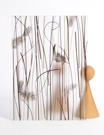 Dekorplatte für Innenausbau - SAVANNA - Designpanel - UV-resistent / Polyester / mit natürlichem Pflanzen-Inlay