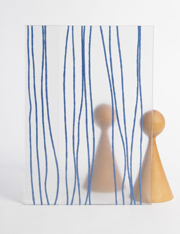 Dekorplatte für Innenausbau - BLUE WIRE - Designpanel - UV-resistent / Polyester / transparent