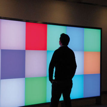 Lichtdurchlässige Glasscheibe - FRAMELESS - Designpanel - farbig / für Innenausbau / für Gebäude