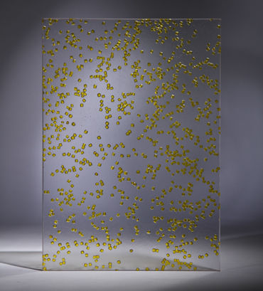 Dekorplatte für Innenausbau - GLITTER YELLOW - Designpanel - Polyester / glatt / transparent