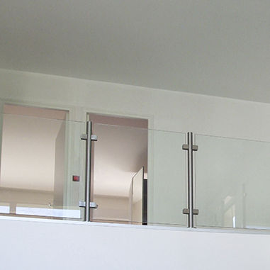 Glasgeländer - LIGNE PURE - AT INOX - Platten / für den Innenraum / für Balkon
