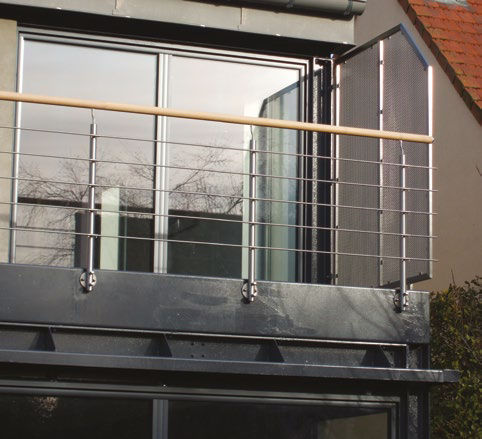 Aluminium-Geländer - INTIMITÉ - AT INOX - mit Stangen / für Außenbereich / für Balkon