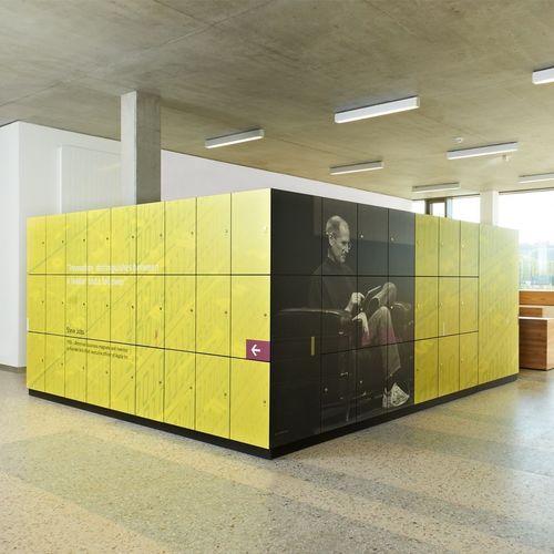 Melaminbeschichteter Garderobenschrank - GVKF13 - Schaefer-Trennwandsysteme - für öffentliche Einrichtungen / gesichert