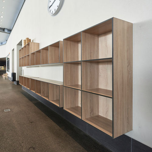 Wandmontiertes Regal - Schaefer-Trennwandsysteme - modern / HPL / weiß