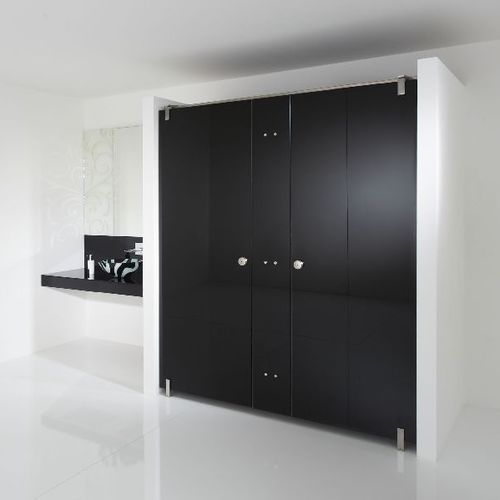 Glas-Sanitärkabine - VITRUM III - Schaefer-Trennwandsysteme - Edelstahl / für Toiletten / Innenbereich