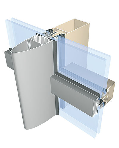 Vorhangfassade / freitragende Struktur - MC - ABM FENETRE - aus Aluminium und Glas