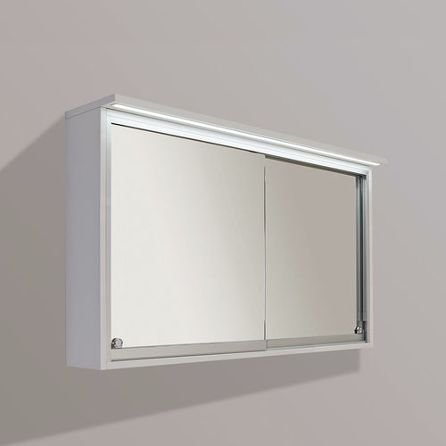 Badezimmerschrank mit Spiegel / mit integrierter Beleuchtung - ALKE - modern / Holz / wandmontiert