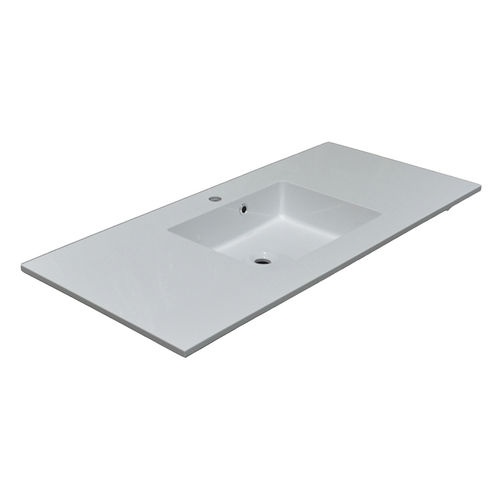 Einbauwaschbecken - M2 - ALKE - Marmor / mit integrierter Waschtischplatte / rechteckig