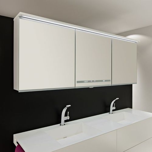 Moderner Badezimmer-Schrank - SMART - ALKE - Holz / wandmontiert / mit Spiegel