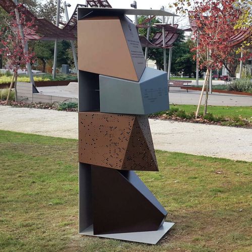 Metallskulptur - BPLAN - Cortenstahl / für Außenbereich / für öffentliche Bereiche