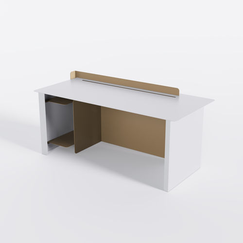 Bodenstehender Schreibtisch - Bset - BPLAN - originelles Design / lackiertes Aluminium / gerade