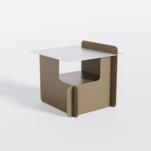 Beistelltisch / originelles Design - Bset - BPLAN - Aluminium / Gestell aus lackiertem Aluminium / in Würfelform