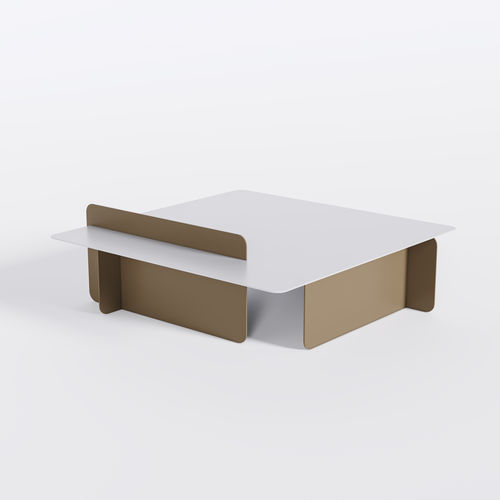 Couchtisch / originelles Design - Bset - BPLAN - Aluminium / Gestell aus lackiertem Aluminium / für Hotels